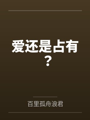 爱是占有是什么意思封面